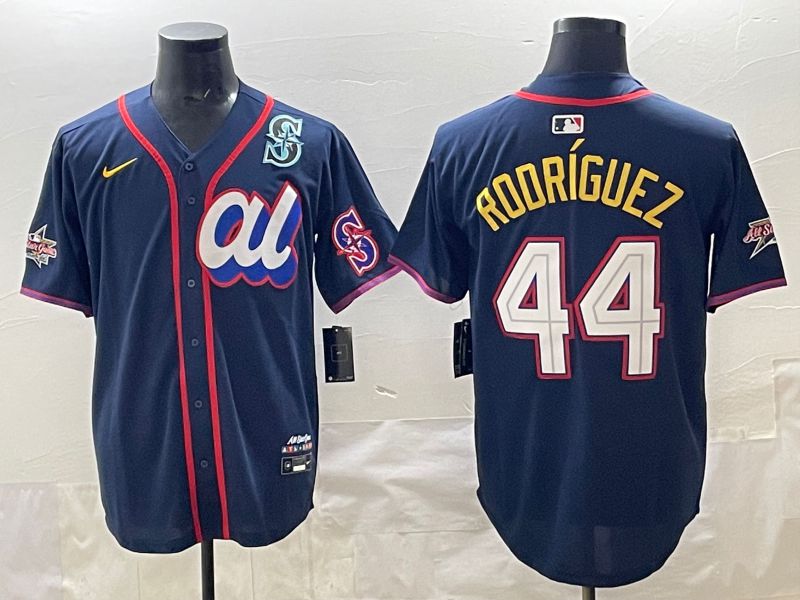 Men 2025 Seattle Mariners #44 Rodriguez dark Blue All star Nike MLB Jersey style 08